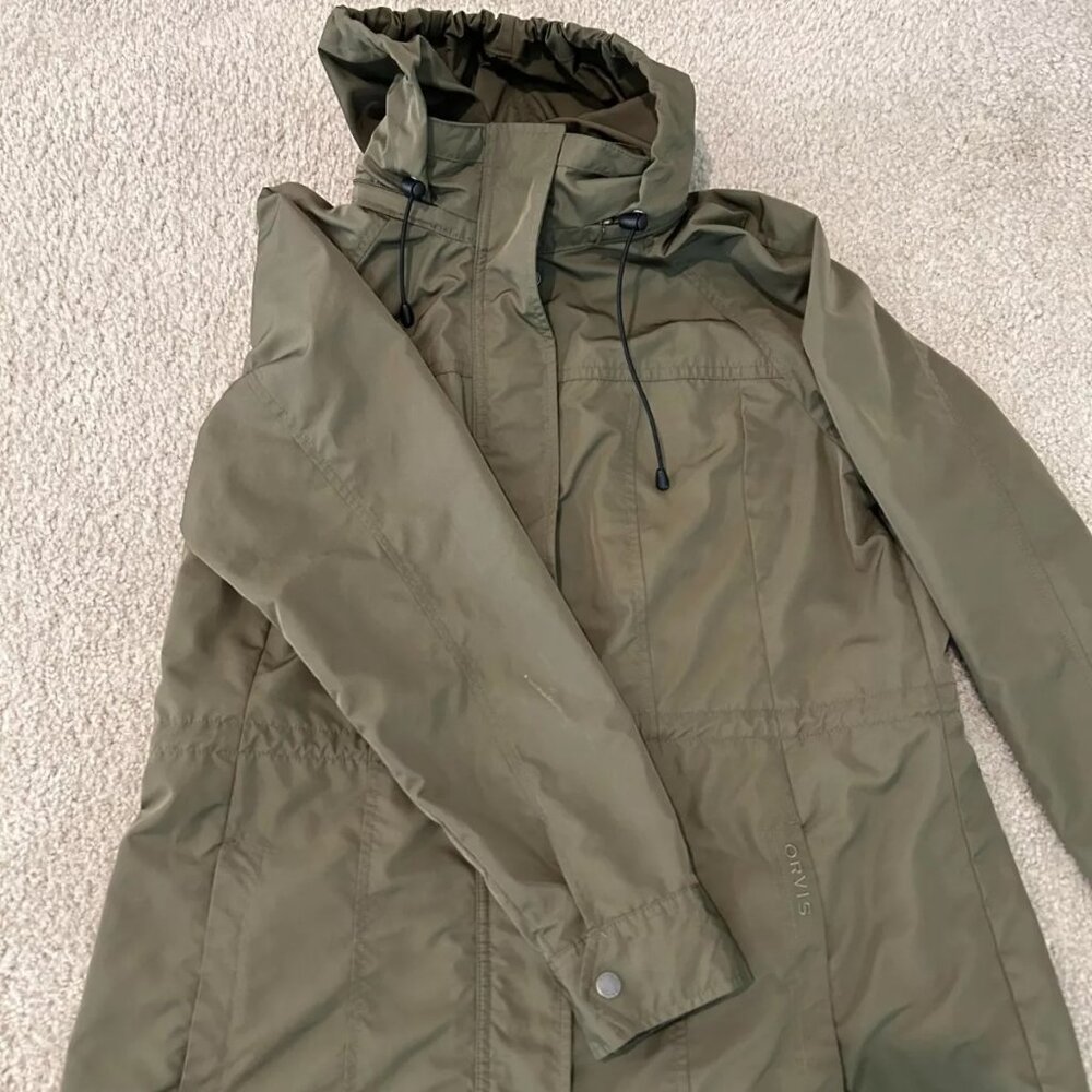 Orvis Pack & Go Hooded Lightweight Jacket Olive Green Women's Size L